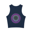 Purple & Green Mandala Racerback Tank Top Tank Top - Blululi