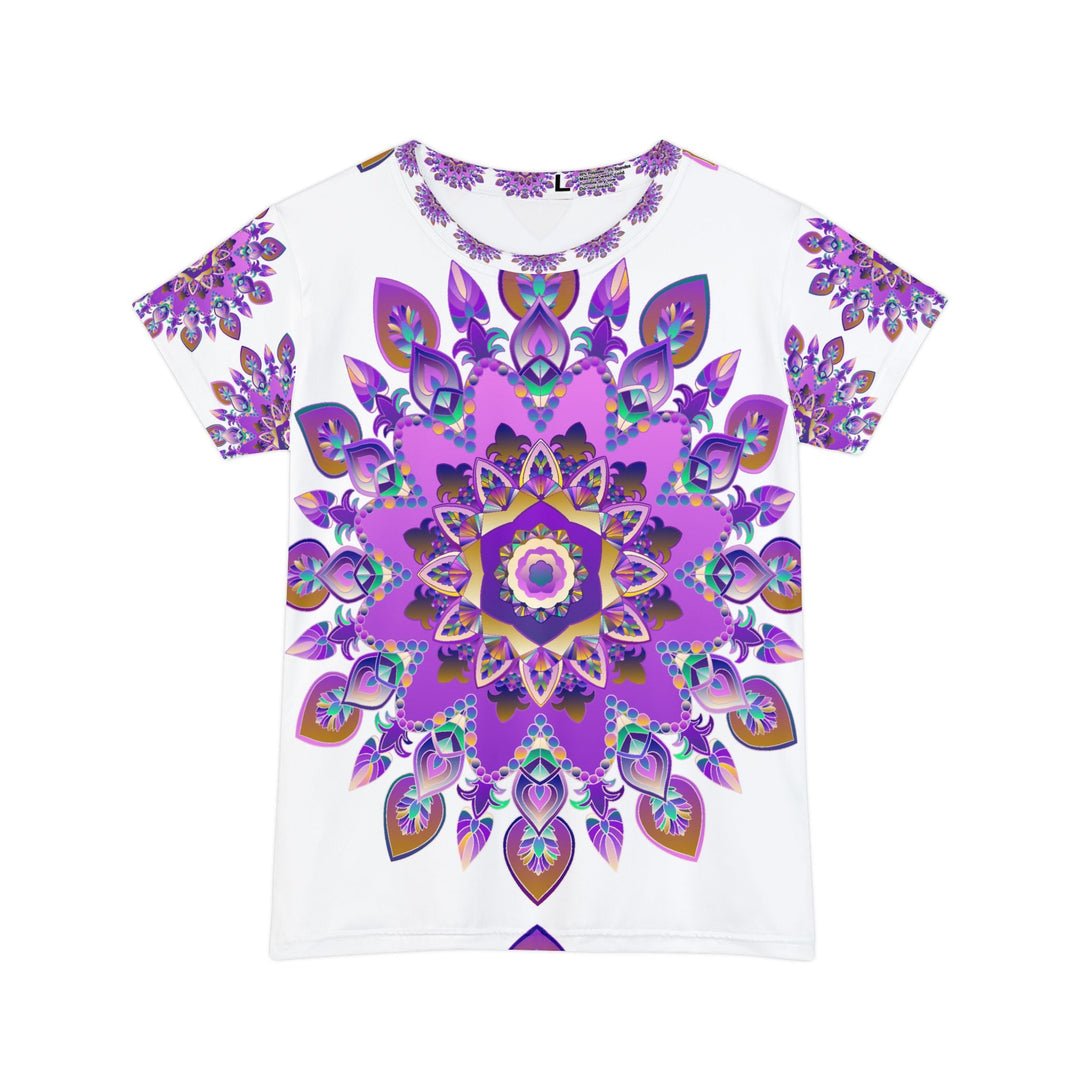 Purple & Green Mandala Women's T-Shirt All Over Prints - Blululi