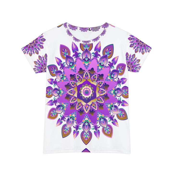 Purple & Green Mandala Women's T-Shirt All Over Prints - Blululi