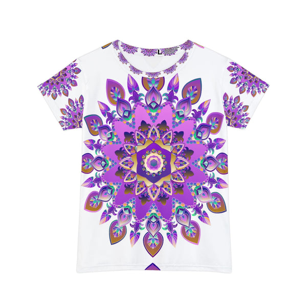 Purple & Green Mandala Women's T-Shirt All Over Prints - Blululi