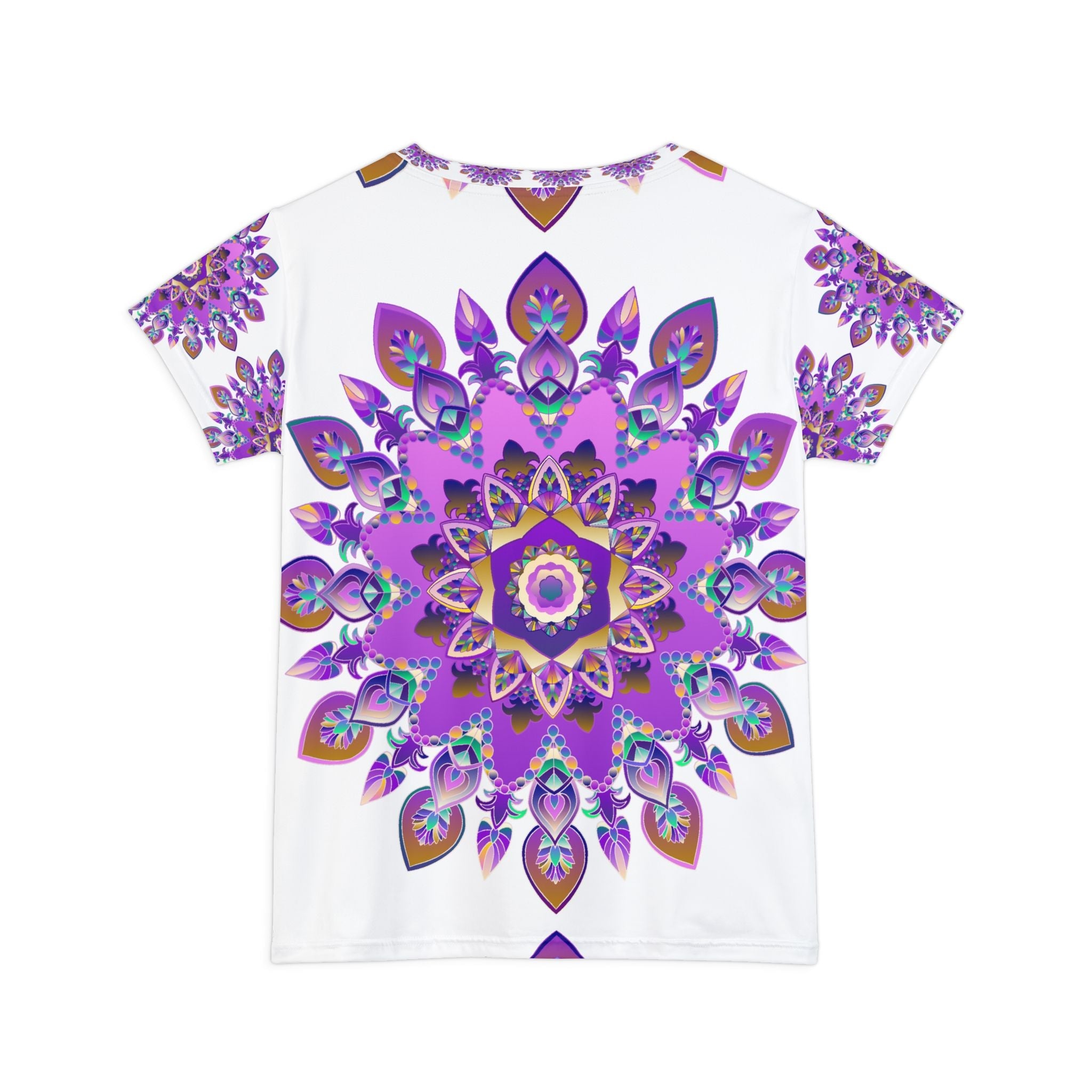 Purple & Green Mandala Women's T-Shirt All Over Prints - Blululi