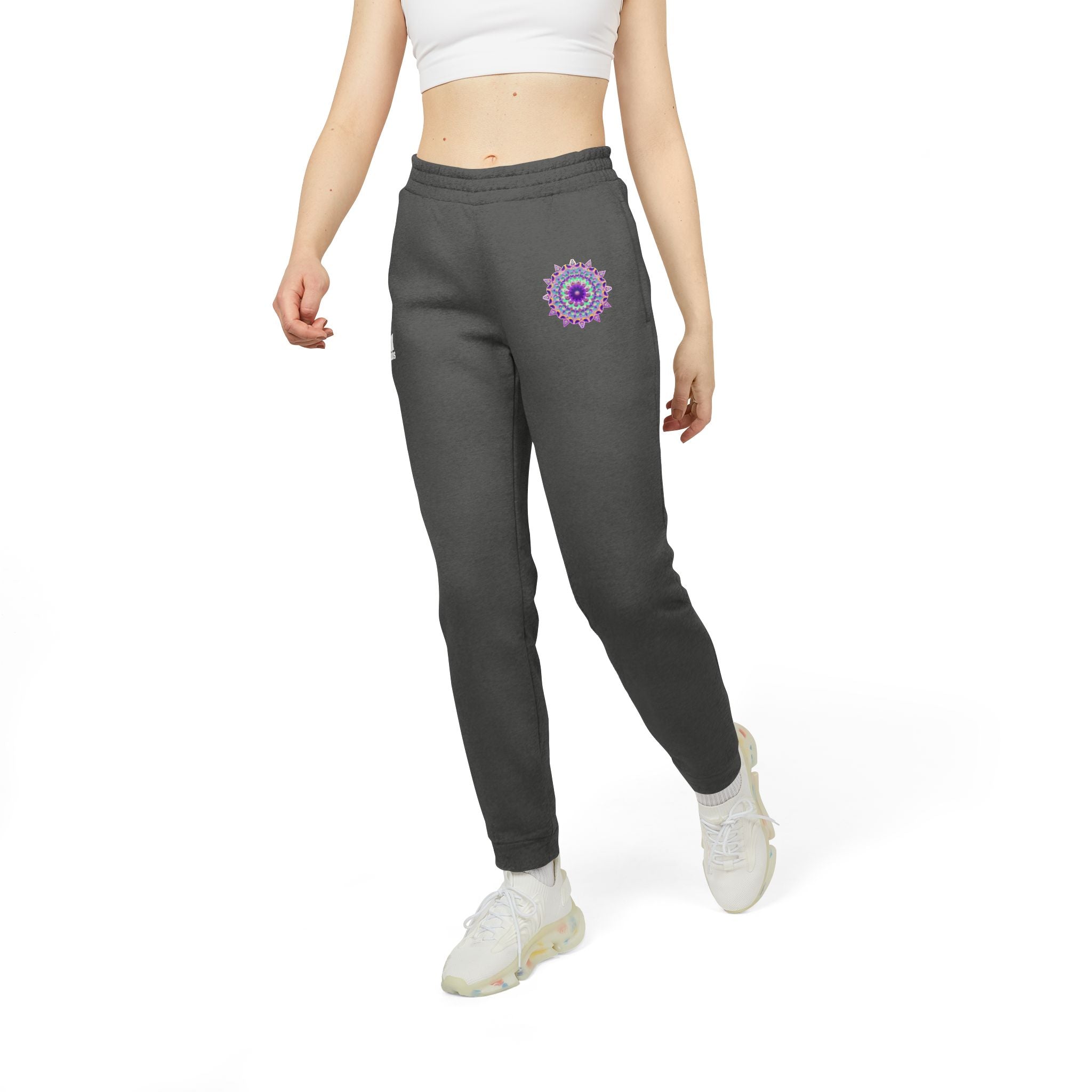 Purple Mandala Adidas Fleece Joggers Trousers - Blululi