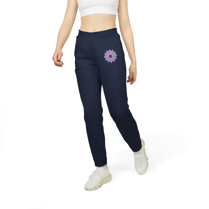 Purple Mandala Adidas Fleece Joggers Trousers - Blululi