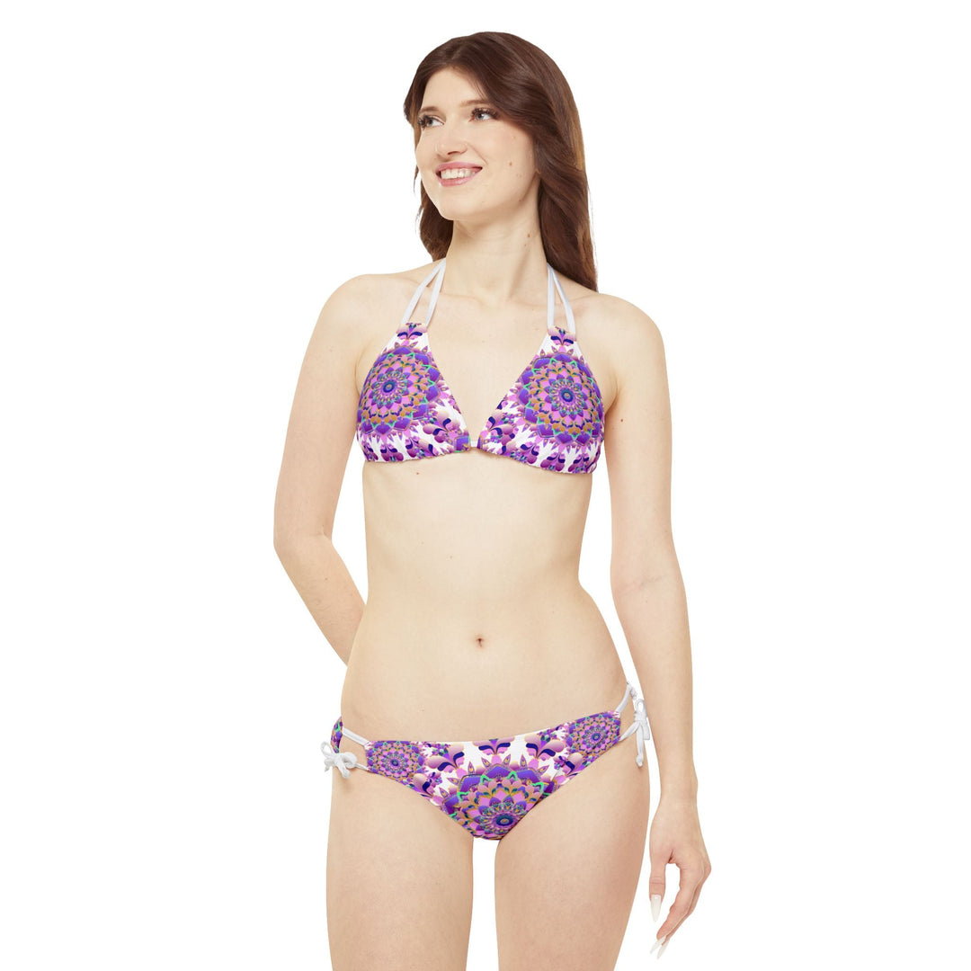 Purple Mandala Bikini Set - Hand Drawn Art All Over Prints - Blululi