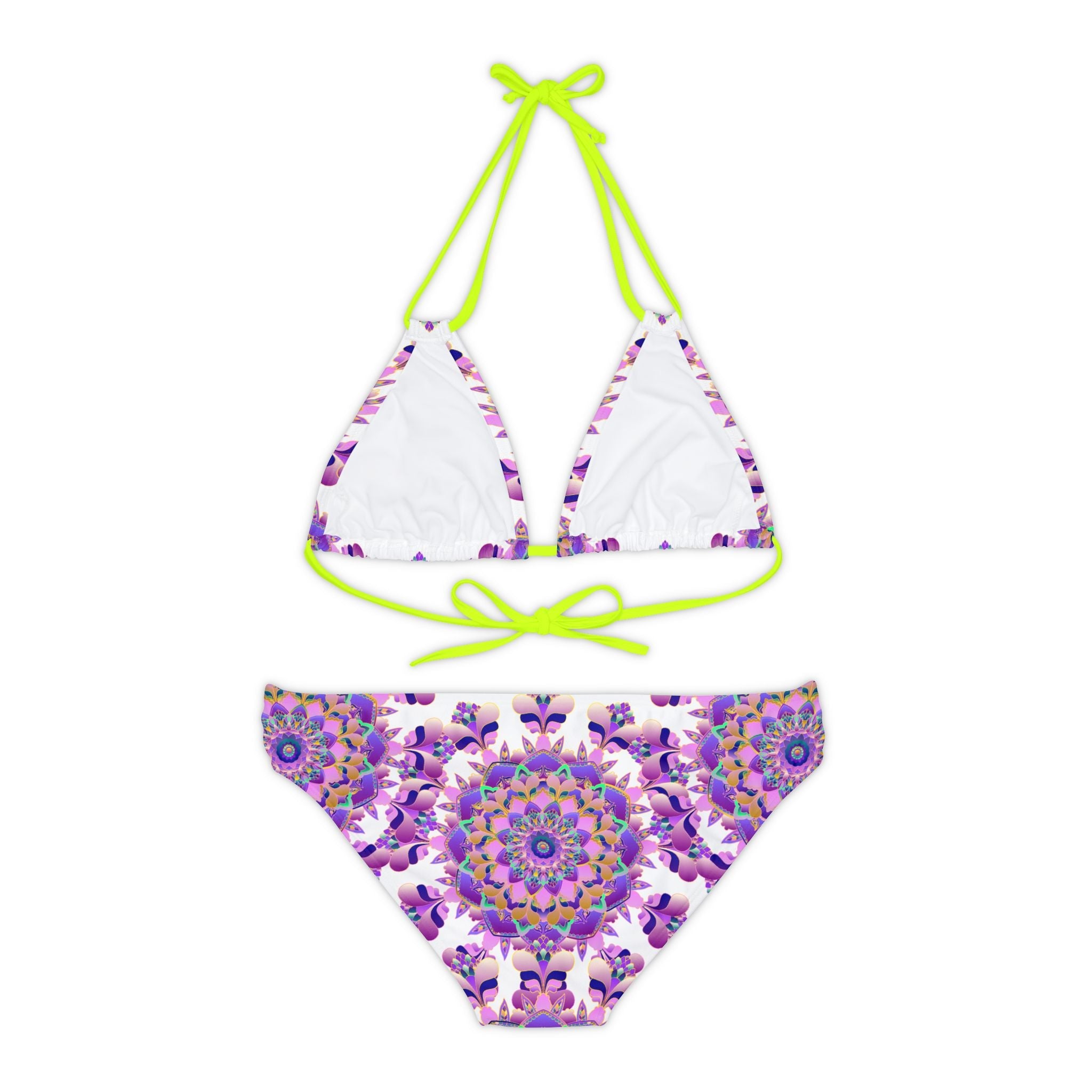 Purple Mandala Bikini Set - Hand Drawn Art All Over Prints - Blululi