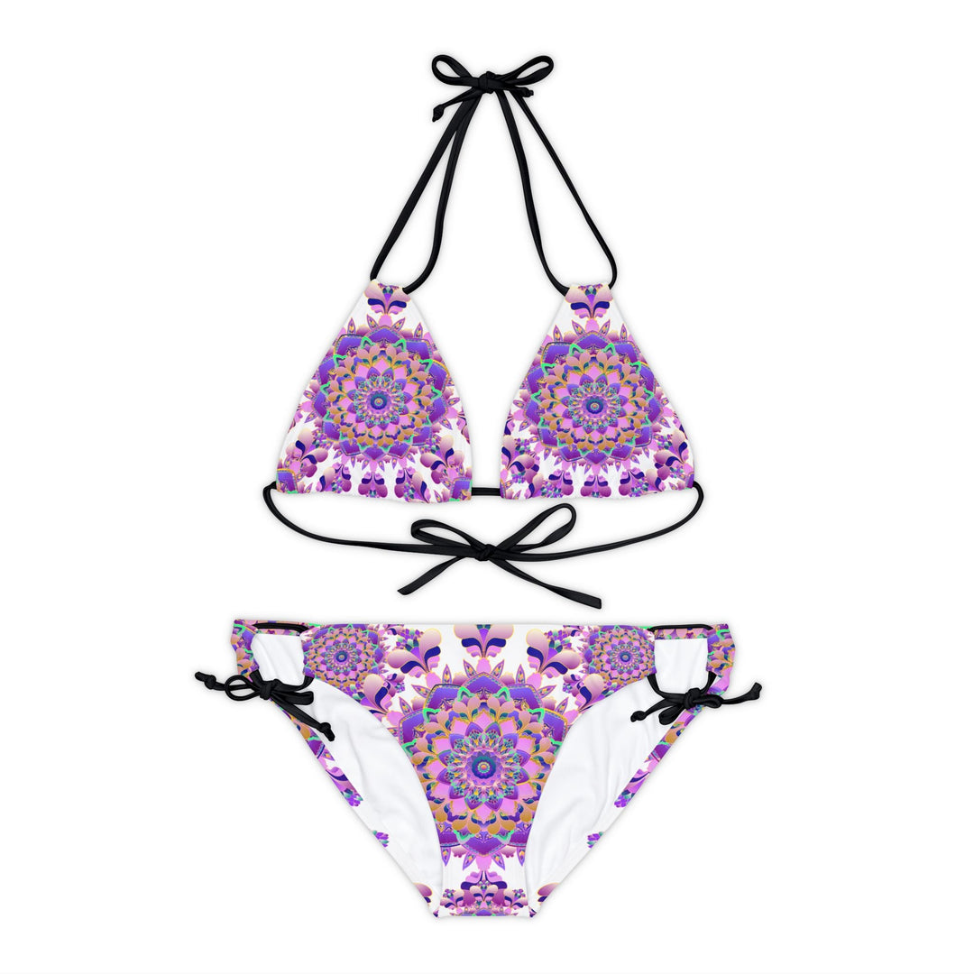 Purple Mandala Bikini Set - Hand Drawn Art All Over Prints - Blululi