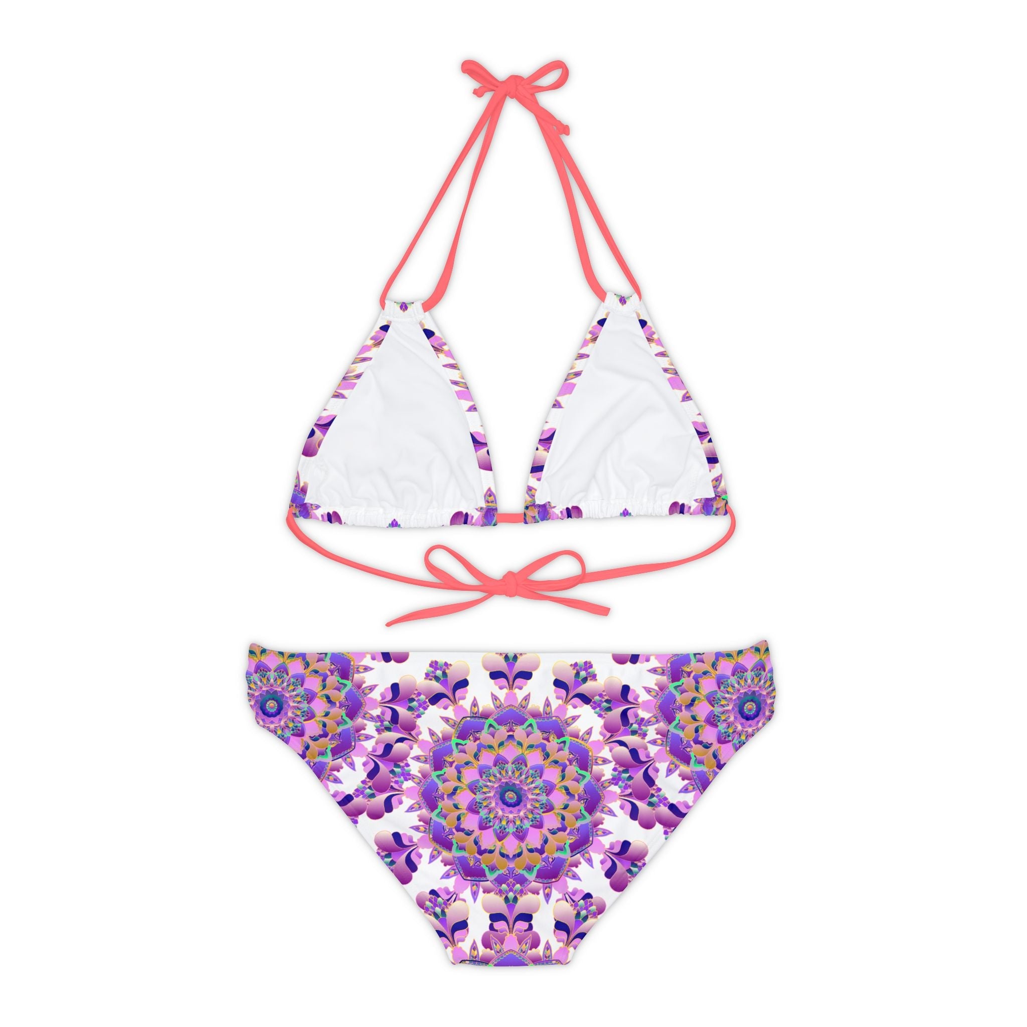 Purple Mandala Bikini Set - Hand Drawn Art All Over Prints - Blululi