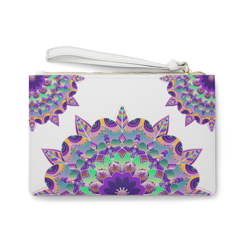 Purple Mandala Clutch Bag - Hand Drawn Art Bags - Blululi
