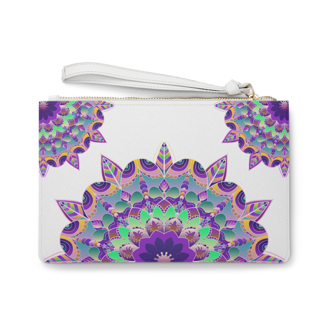 Purple Mandala Clutch Bag - Hand Drawn Art Bags - Blululi