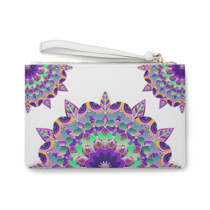 Purple Mandala Clutch Bag - Hand Drawn Art Bags - Blululi