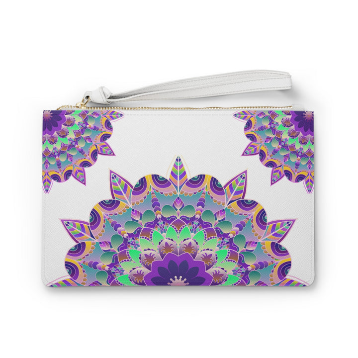 Purple Mandala Clutch Bag - Hand Drawn Art Bags - Blululi