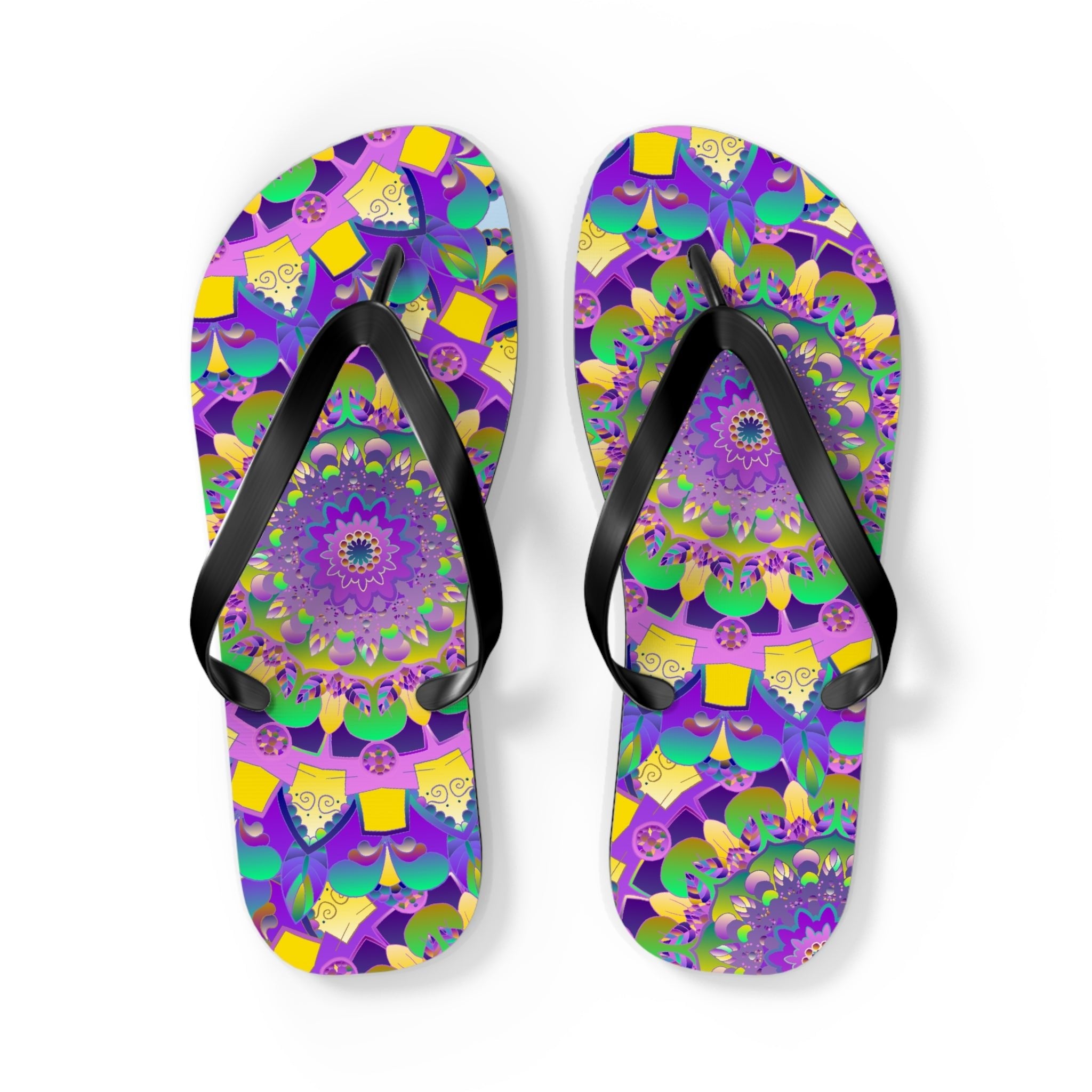 Purple Mandala Flip Flops - Spiritual & Stylish Shoes - Blululi