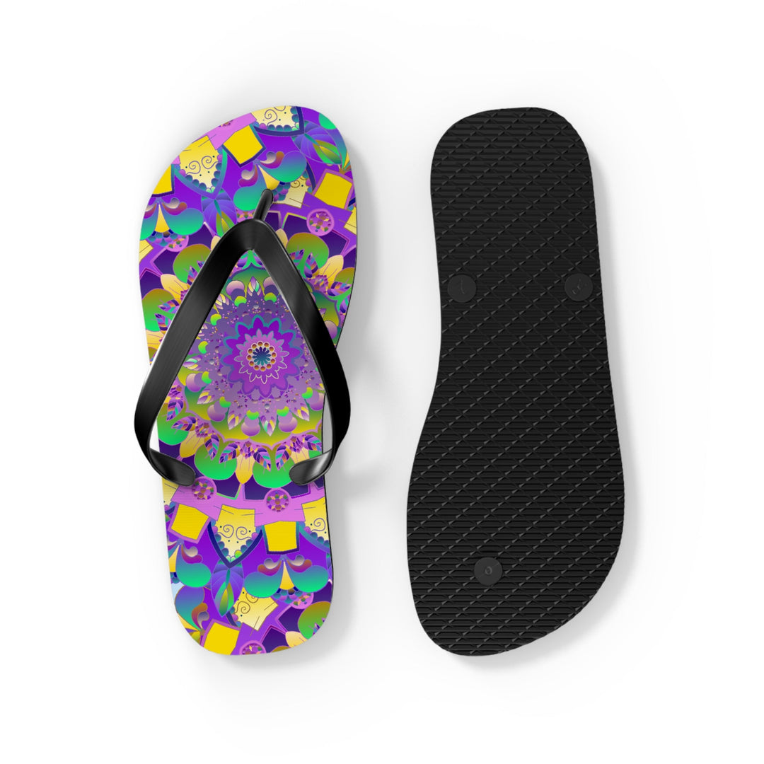 Purple Mandala Flip Flops - Spiritual & Stylish Shoes - Blululi