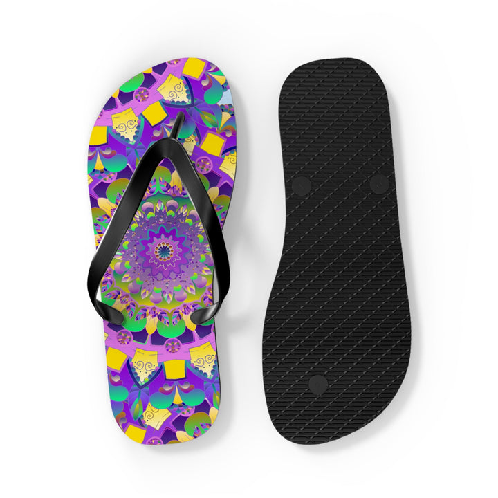 Purple Mandala Flip Flops - Spiritual & Stylish Shoes - Blululi