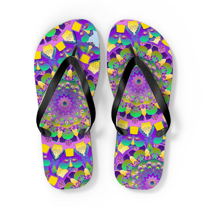 Purple Mandala Flip Flops - Spiritual & Stylish Shoes - Blululi