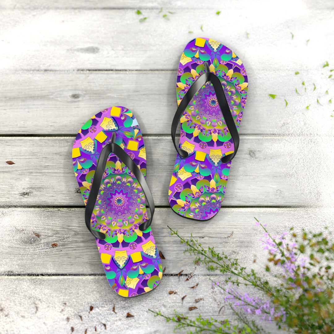 Purple Mandala Flip Flops - Spiritual & Stylish Shoes - Blululi