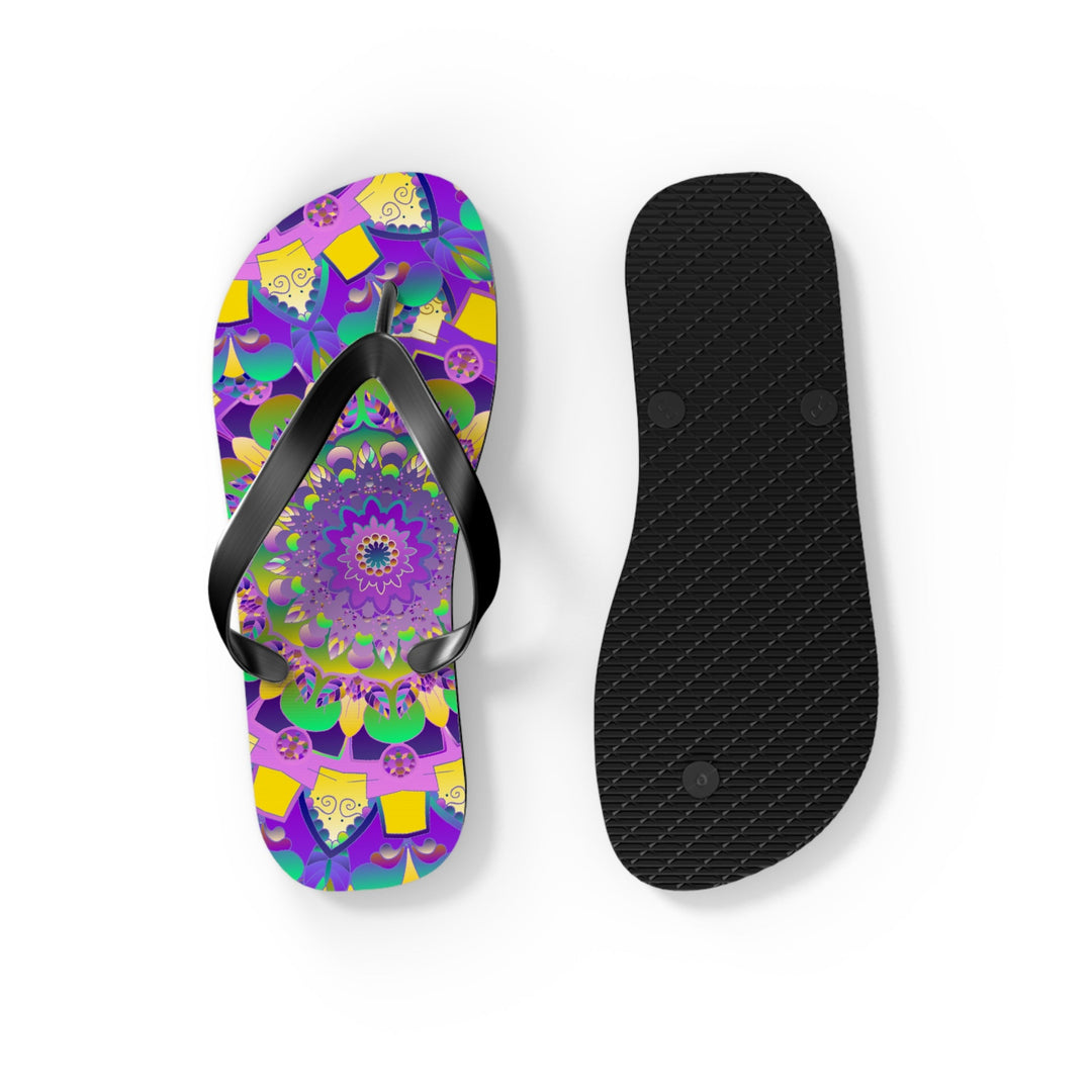 Purple Mandala Flip Flops - Spiritual & Stylish Shoes - Blululi