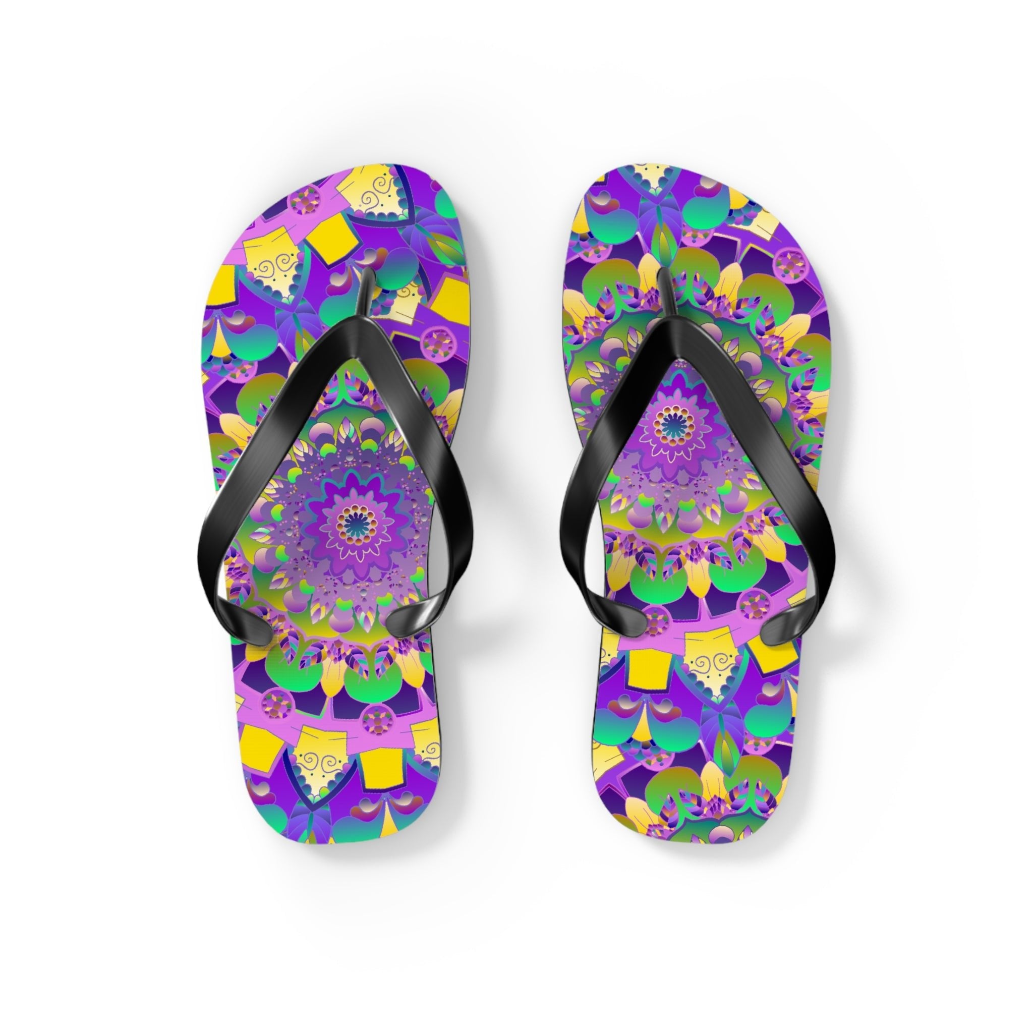 Purple Mandala Flip Flops - Spiritual & Stylish Shoes - Blululi