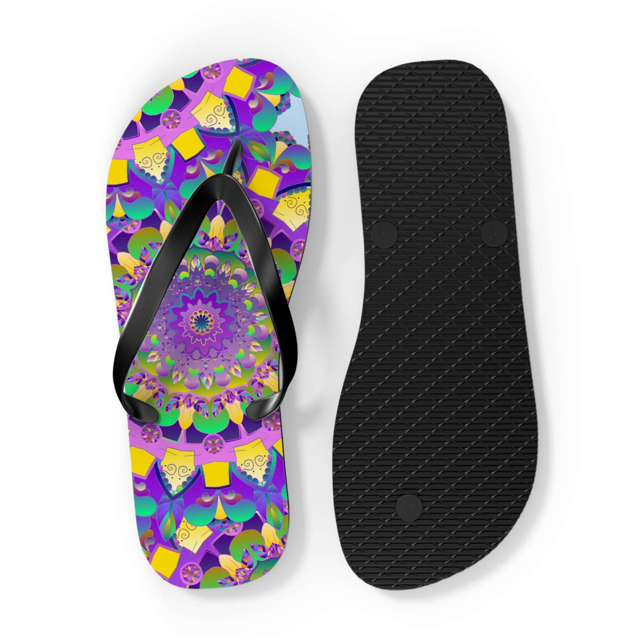 Purple Mandala Flip Flops - Spiritual & Stylish Shoes - Blululi