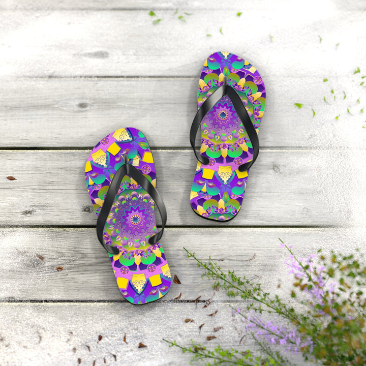 Purple Mandala Flip Flops - Spiritual & Stylish Shoes - Blululi