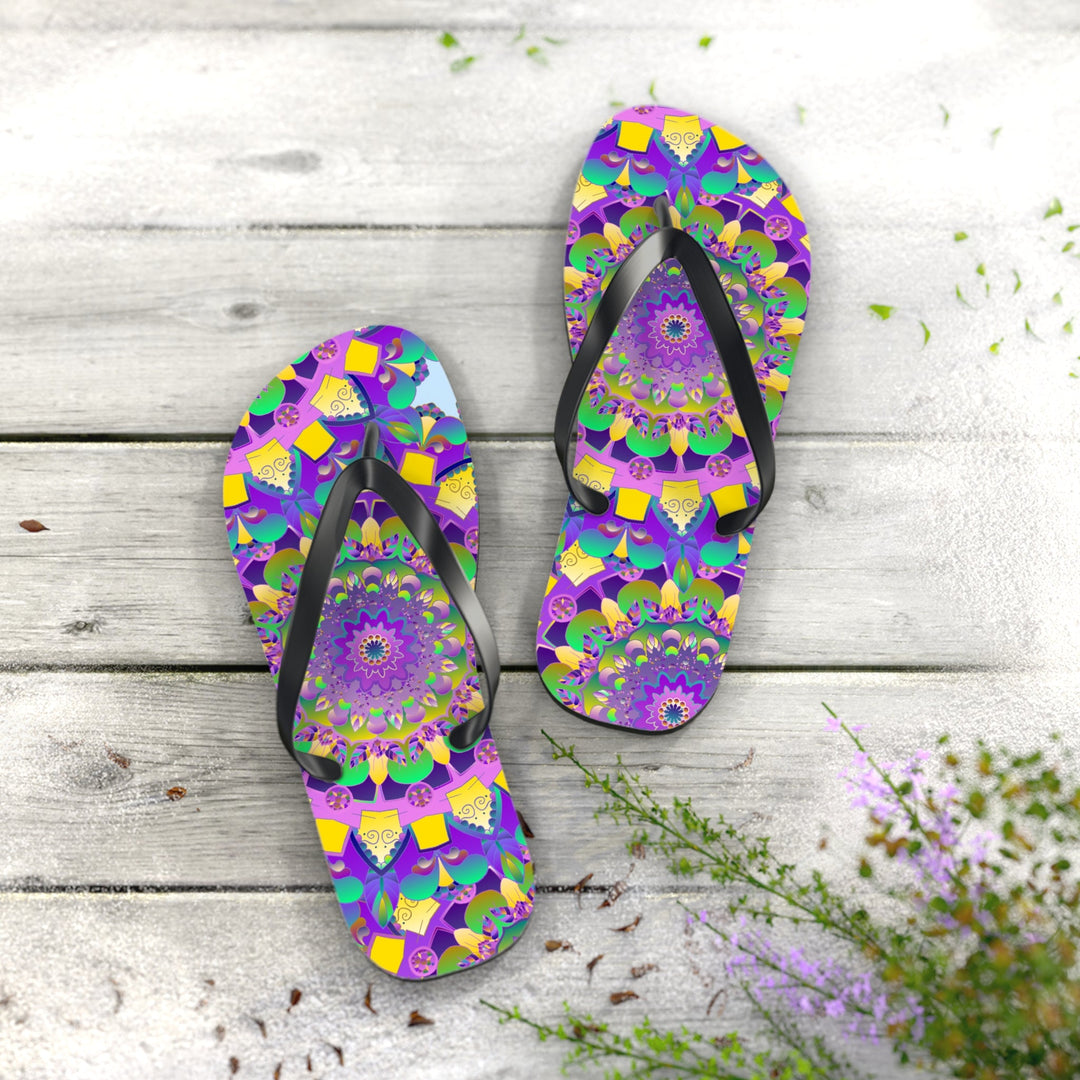 Purple Mandala Flip Flops - Spiritual & Stylish Shoes - Blululi