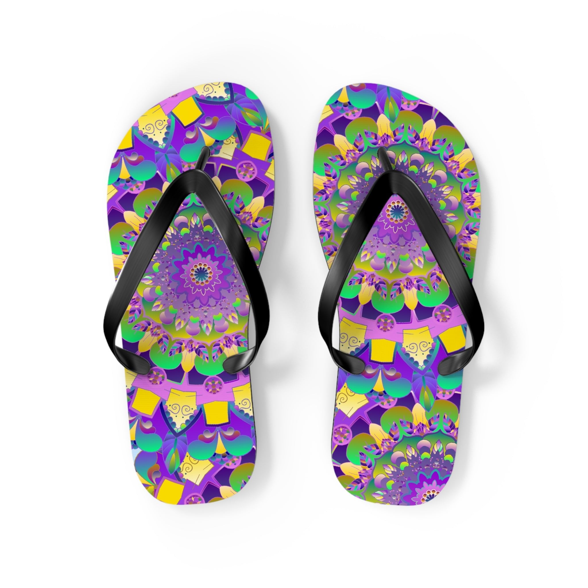 Purple Mandala Flip Flops - Spiritual & Stylish Shoes - Blululi