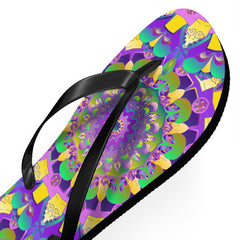 Purple Mandala Flip Flops - Spiritual & Stylish Shoes - Blululi