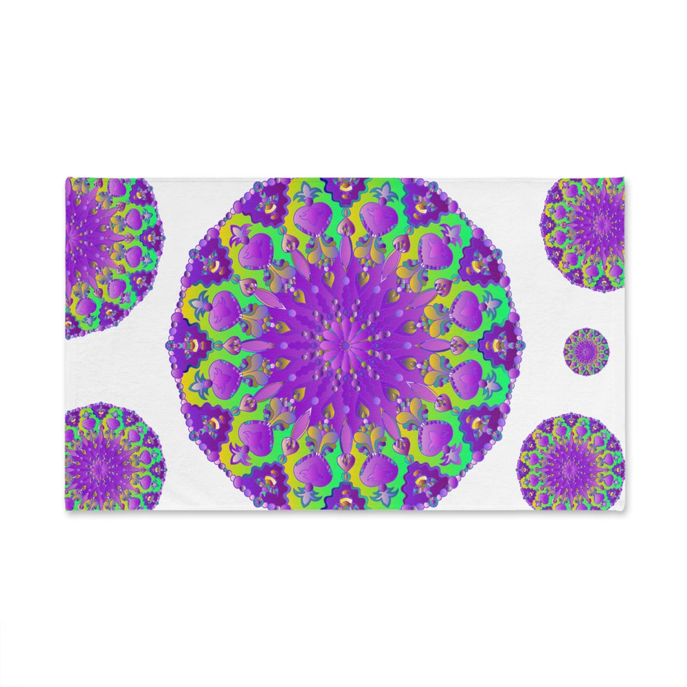 Purple Mandala Hand Towel - Floral Design Home Decor - Blululi
