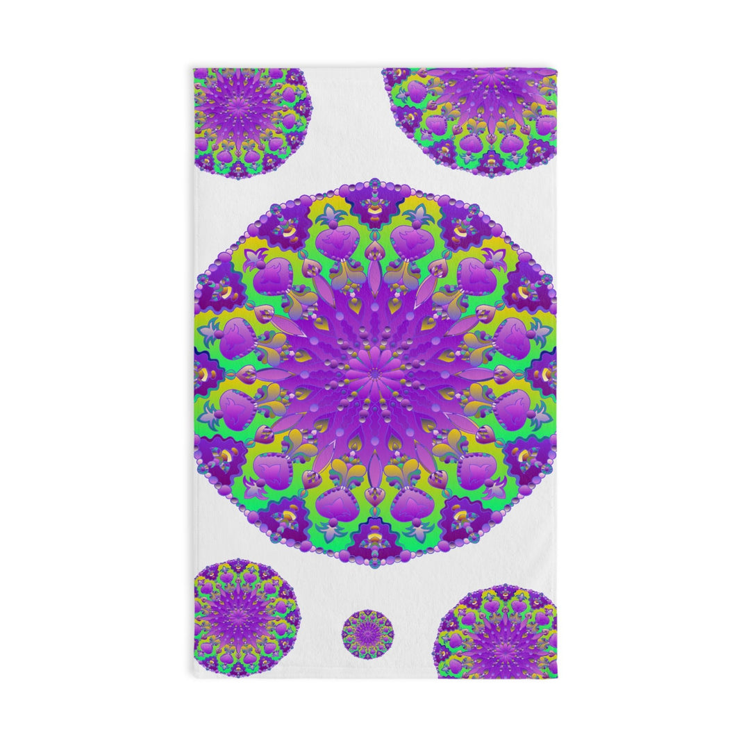 Purple Mandala Hand Towel - Floral Design Home Decor - Blululi