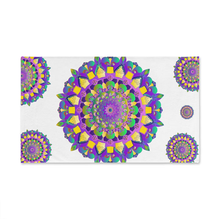 Purple Mandala Hand Towel - Intricate Design Home Decor - Blululi