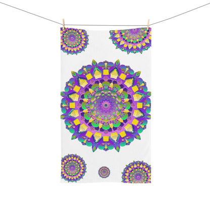 Purple Mandala Hand Towel - Intricate Design Home Decor - Blululi