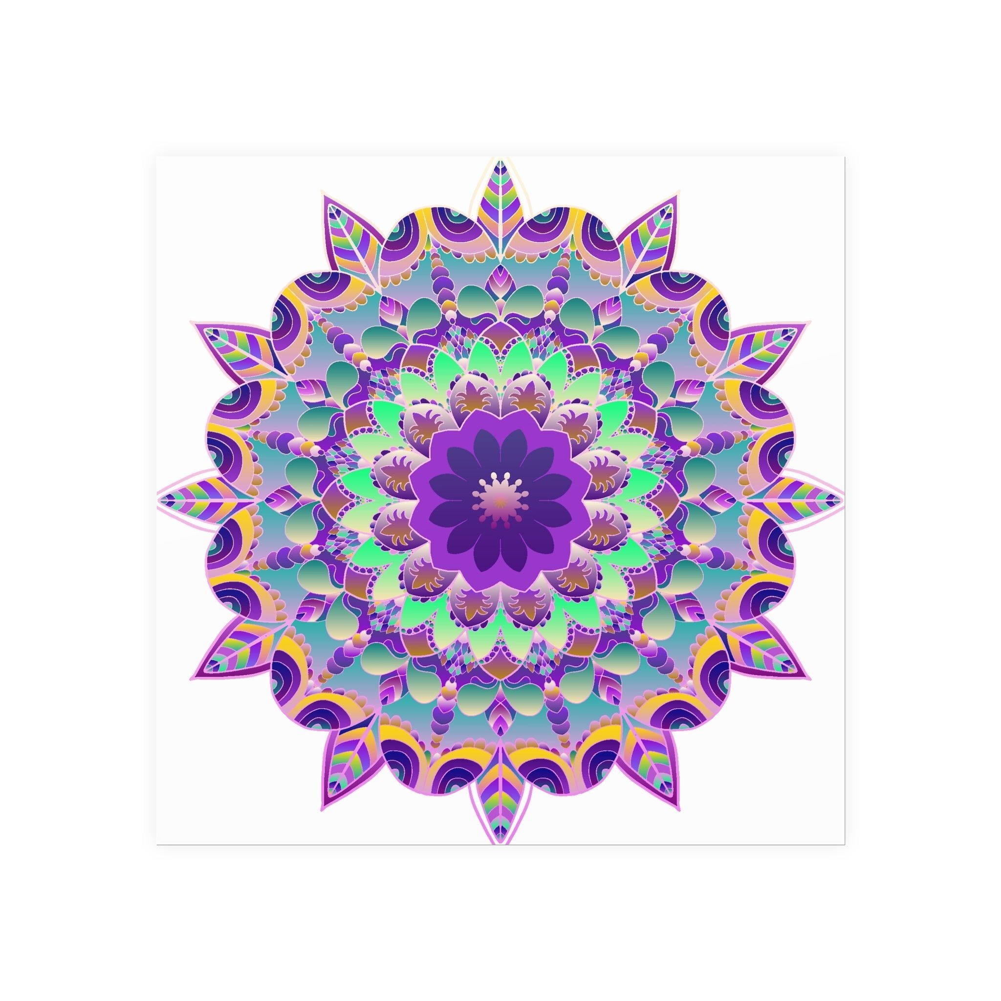 Purple Mandala Poster - Intricate Art Print Poster - Blululi