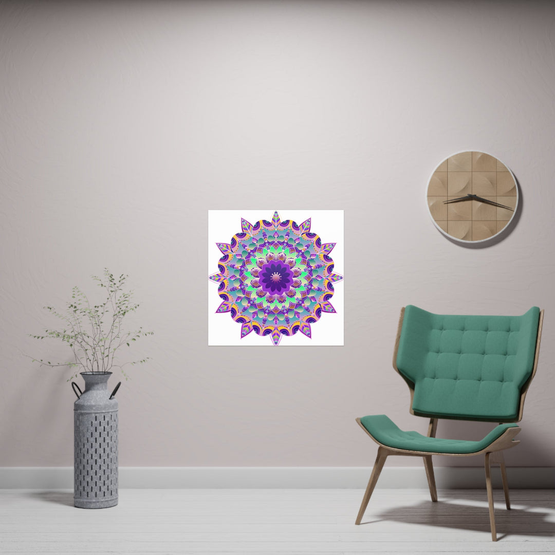 Purple Mandala Poster - Intricate Art Print Poster - Blululi