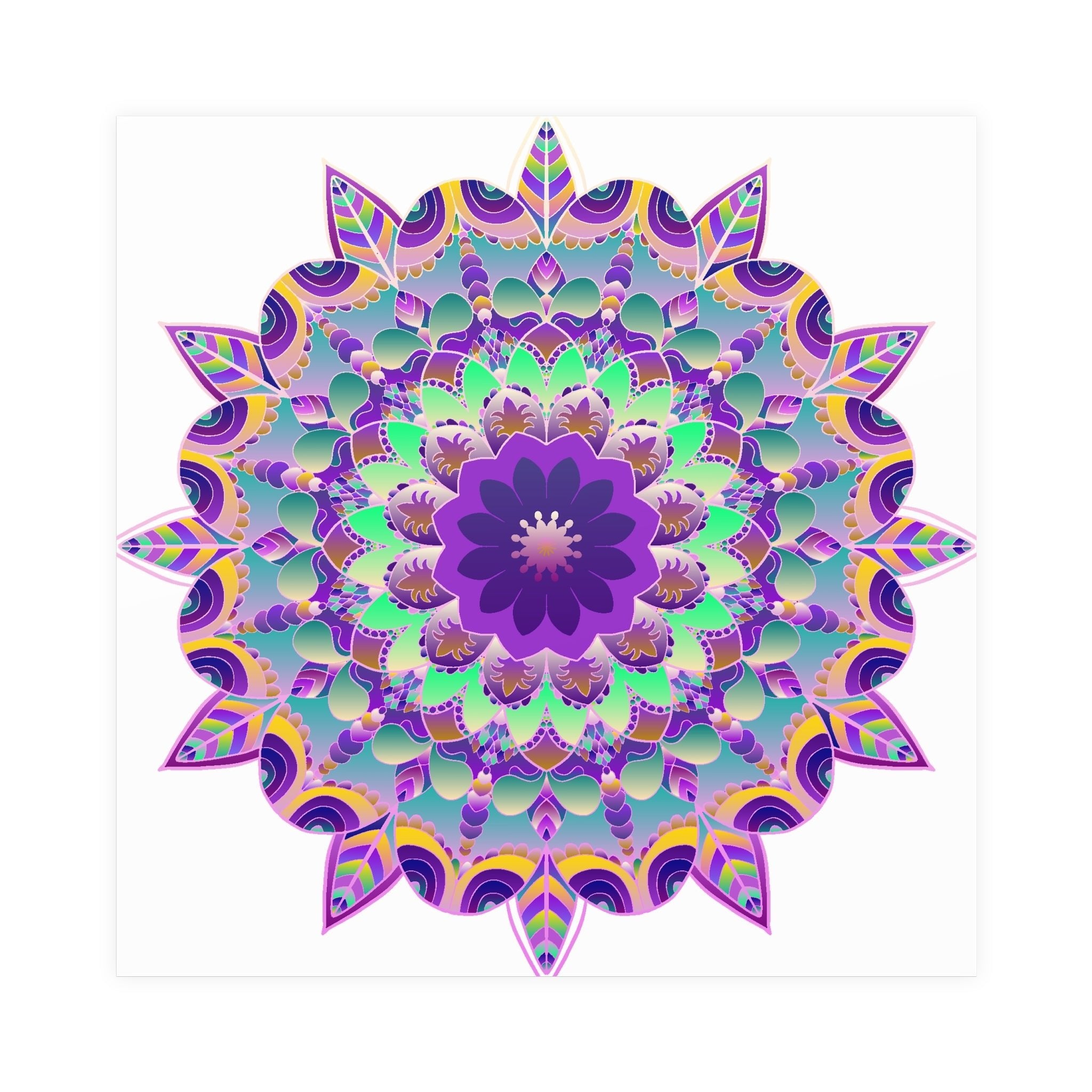 Purple Mandala Poster - Intricate Art Print Poster - Blululi