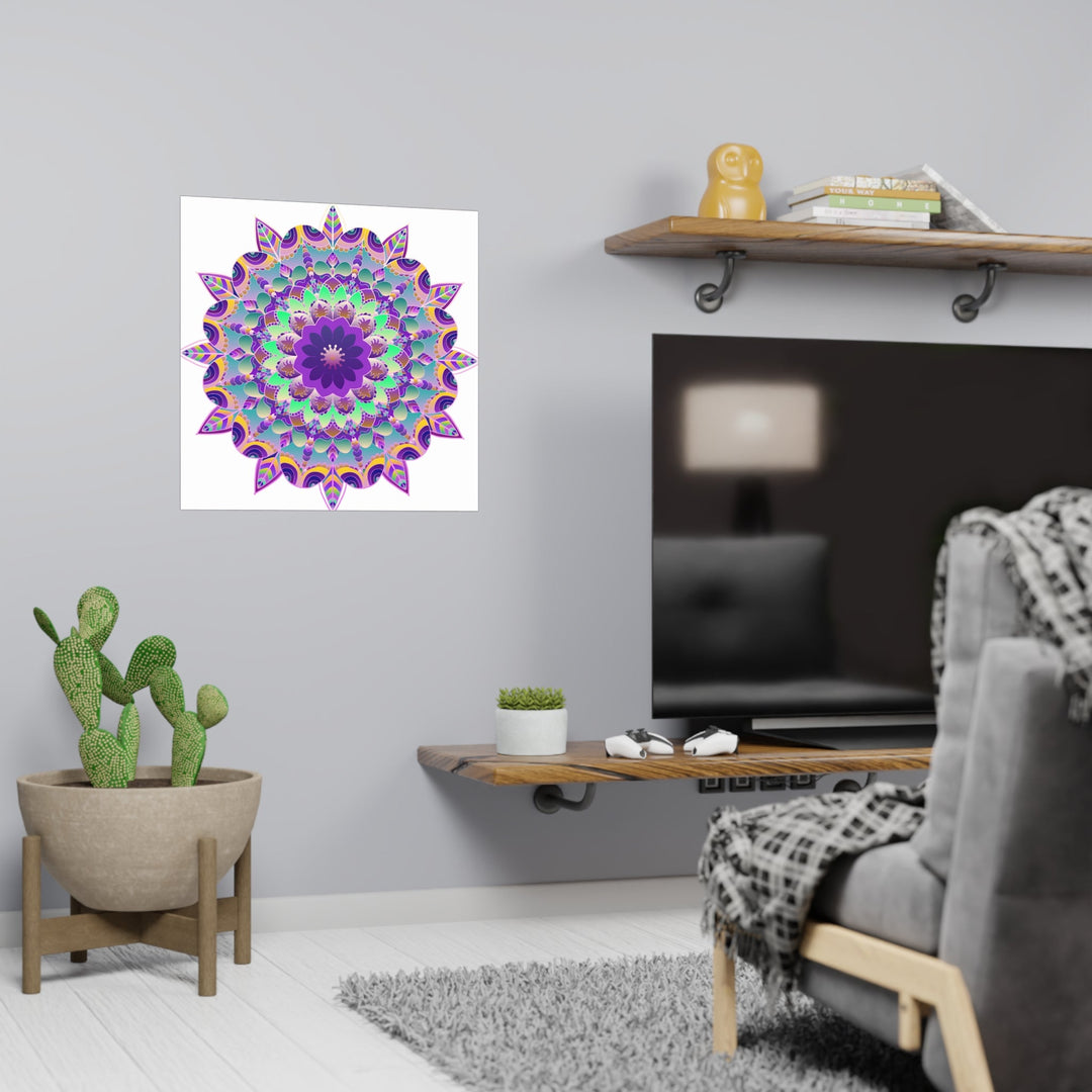 Purple Mandala Poster - Intricate Art Print Poster - Blululi