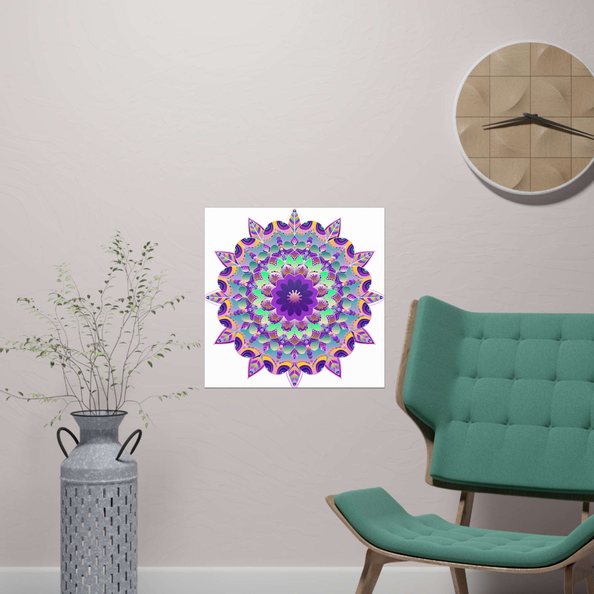 Purple Mandala Poster - Intricate Art Print Poster - Blululi