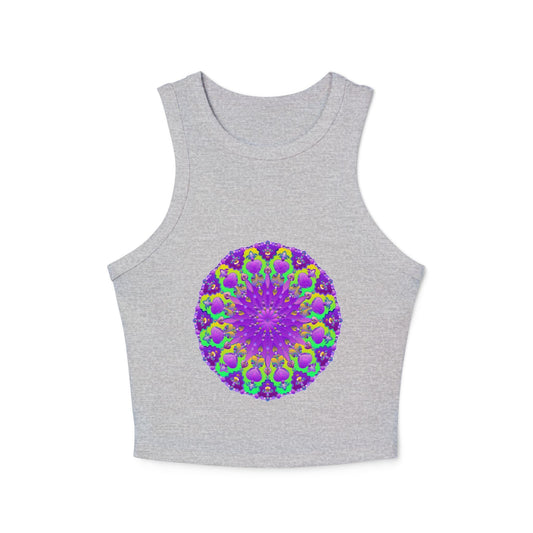 Purple Mandala Racerback Tank Top - Yoga & Boho Tank Top - Blululi