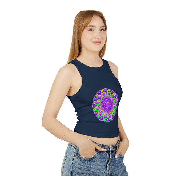 Purple Mandala Racerback Tank Top - Yoga & Boho Tank Top - Blululi