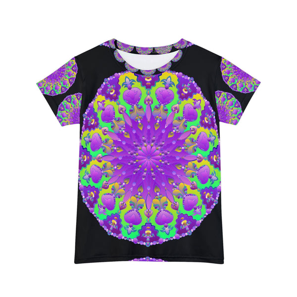 Purple Mandala Rainbow Design Women's T-Shirt All Over Prints - Blululi