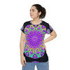 Purple Mandala Rainbow Design Women's T-Shirt All Over Prints - Blululi