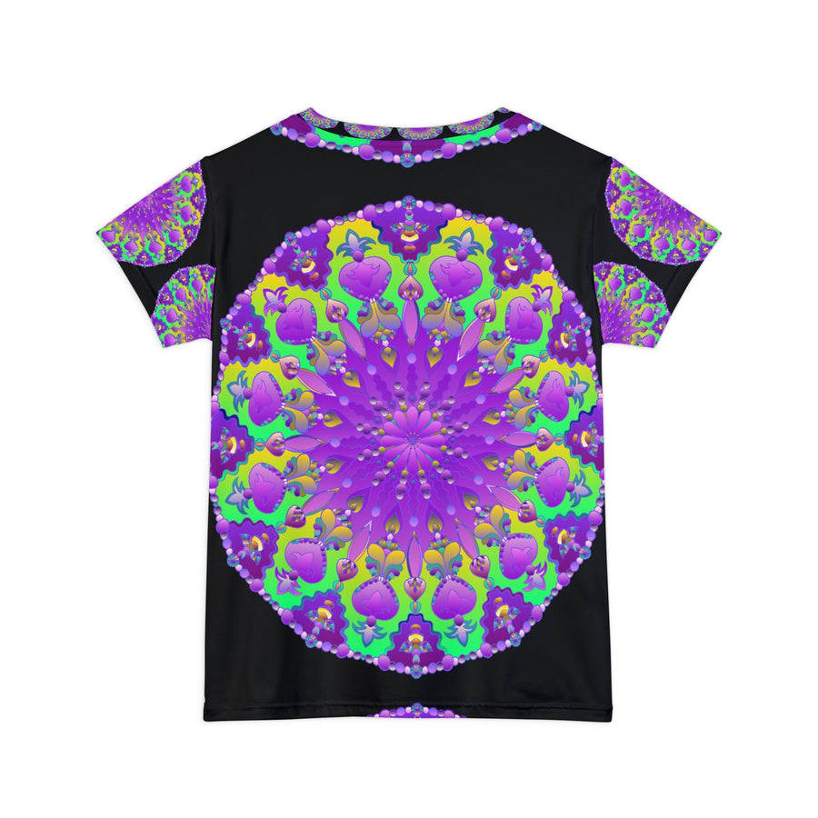 Purple Mandala Rainbow Design Women's T-Shirt All Over Prints - Blululi