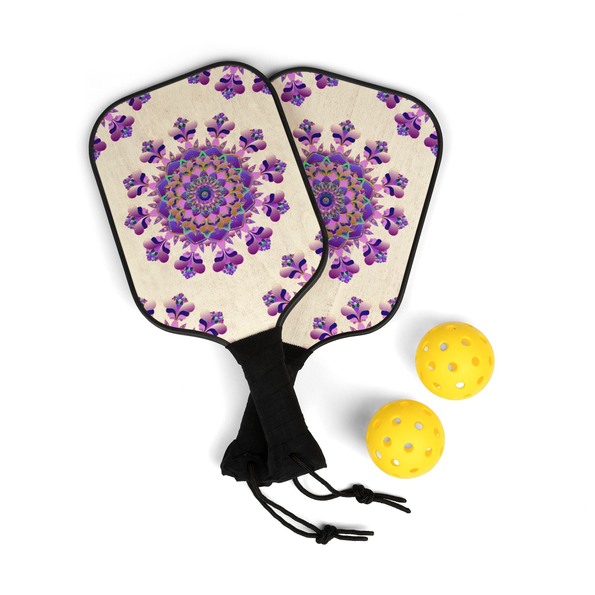 Purple Pink Mandala Pickleball Kit Accessories - Blululi