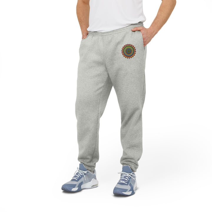 Rainbow Mandala Adidas Fleece Joggers Trousers - Blululi