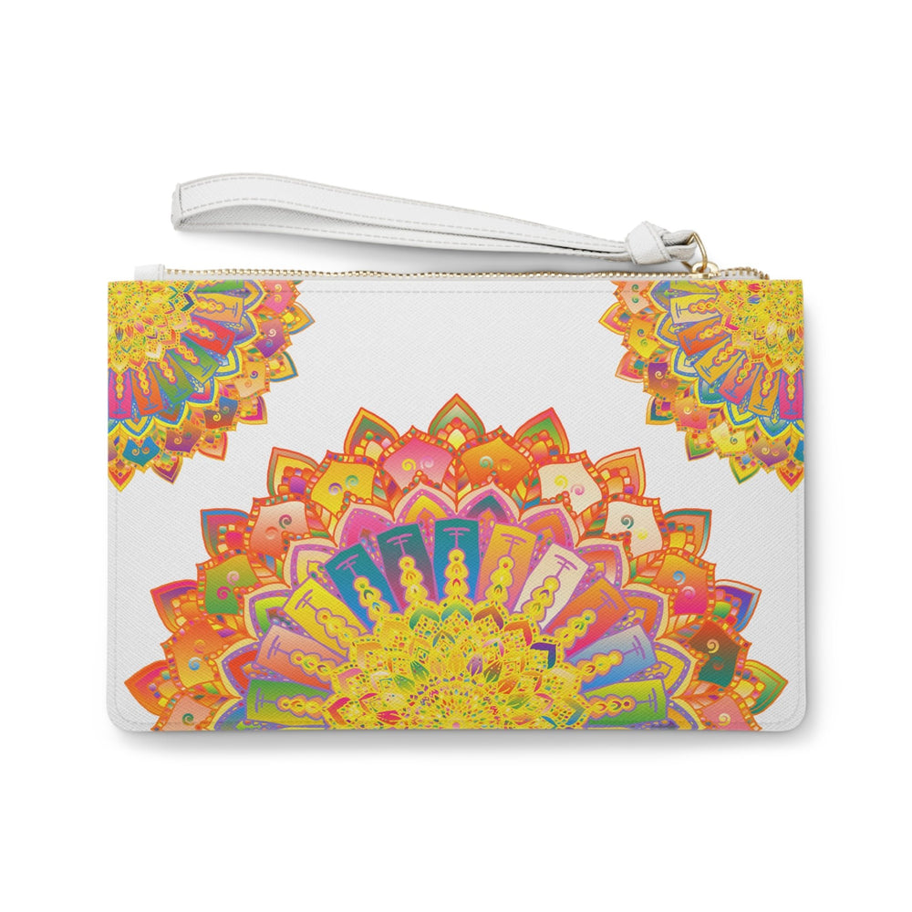 Rainbow Mandala Clutch Bag - Hand Drawn Art Bags - Blululi
