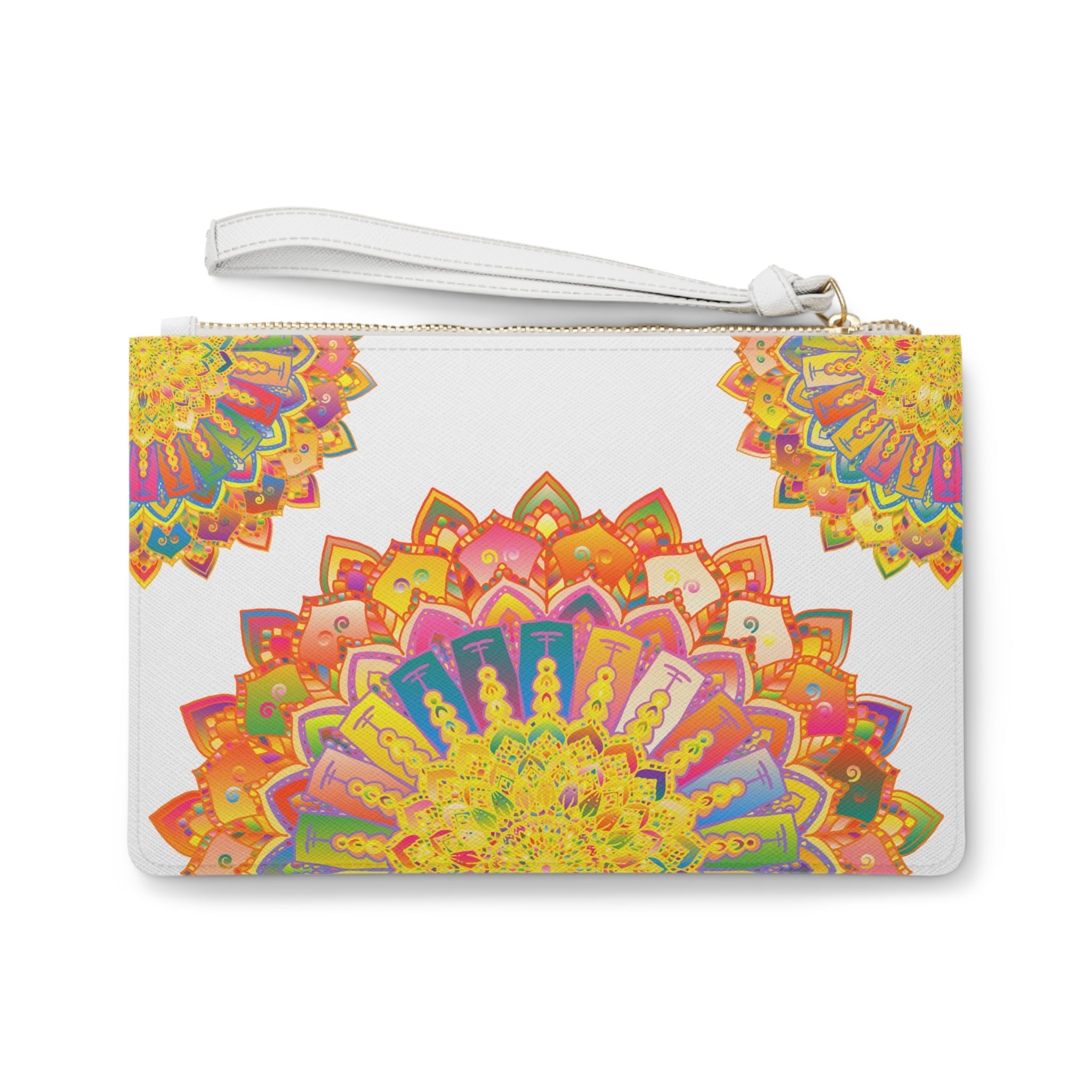 Rainbow Mandala Clutch Bag - Hand Drawn Art Bags - Blululi