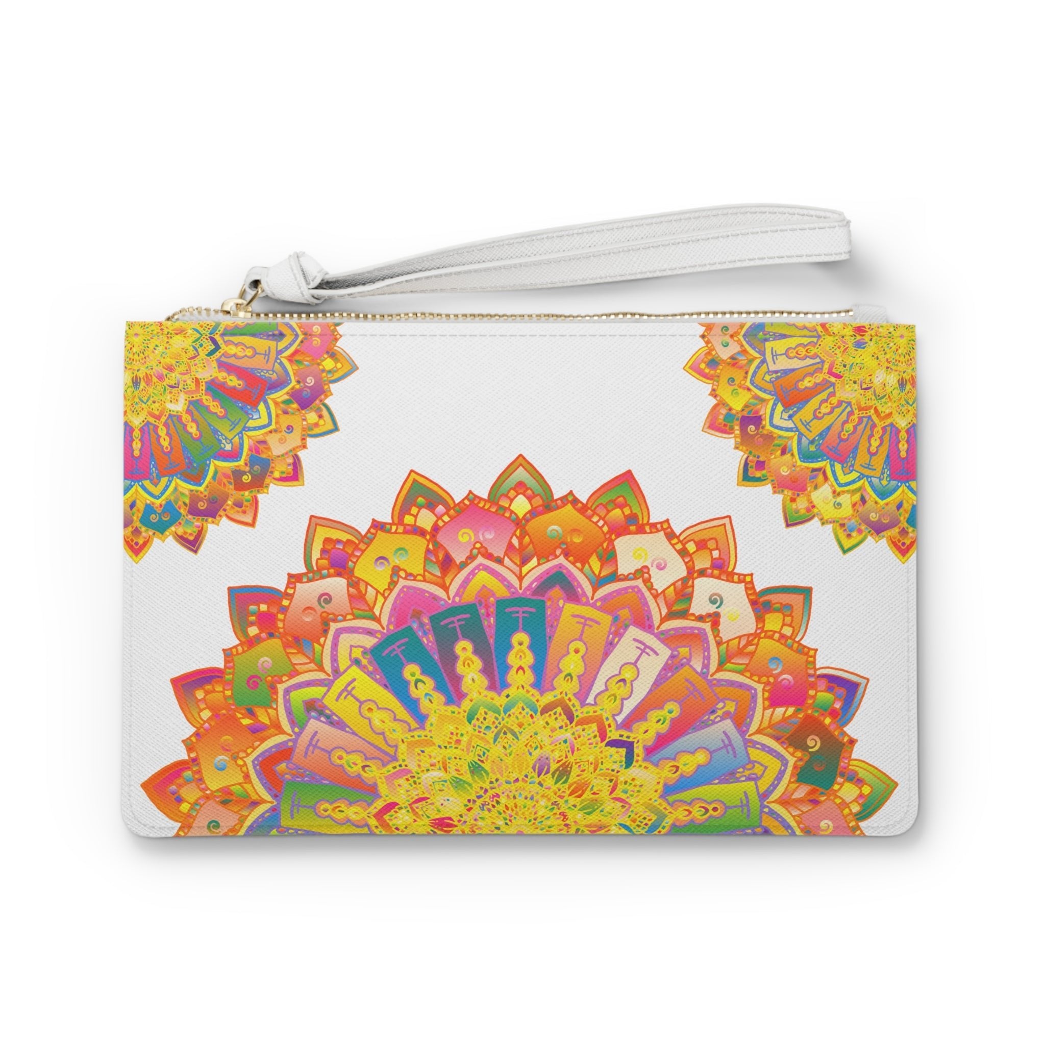 Rainbow Mandala Clutch Bag - Hand Drawn Art Bags - Blululi