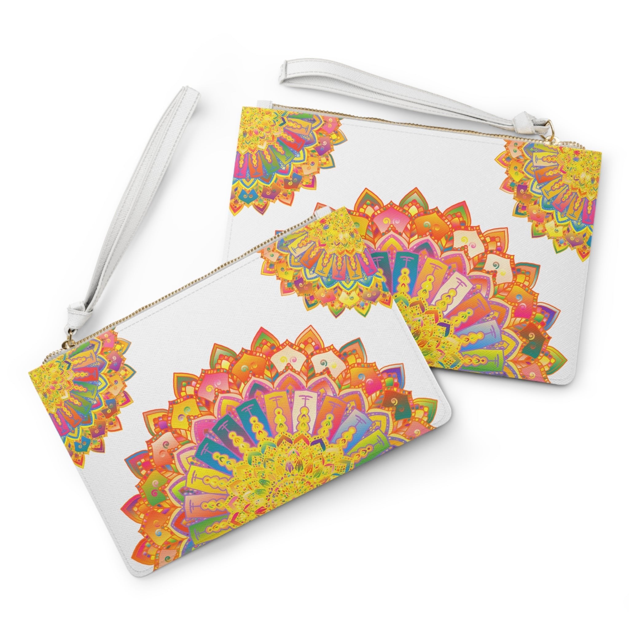 Rainbow Mandala Clutch Bag - Hand Drawn Art Bags - Blululi