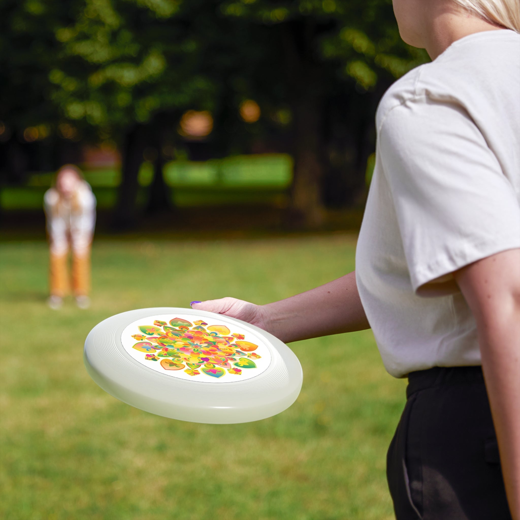 Rainbow Mandala Frisbee: Psychedelic Fun Accessories - Blululi