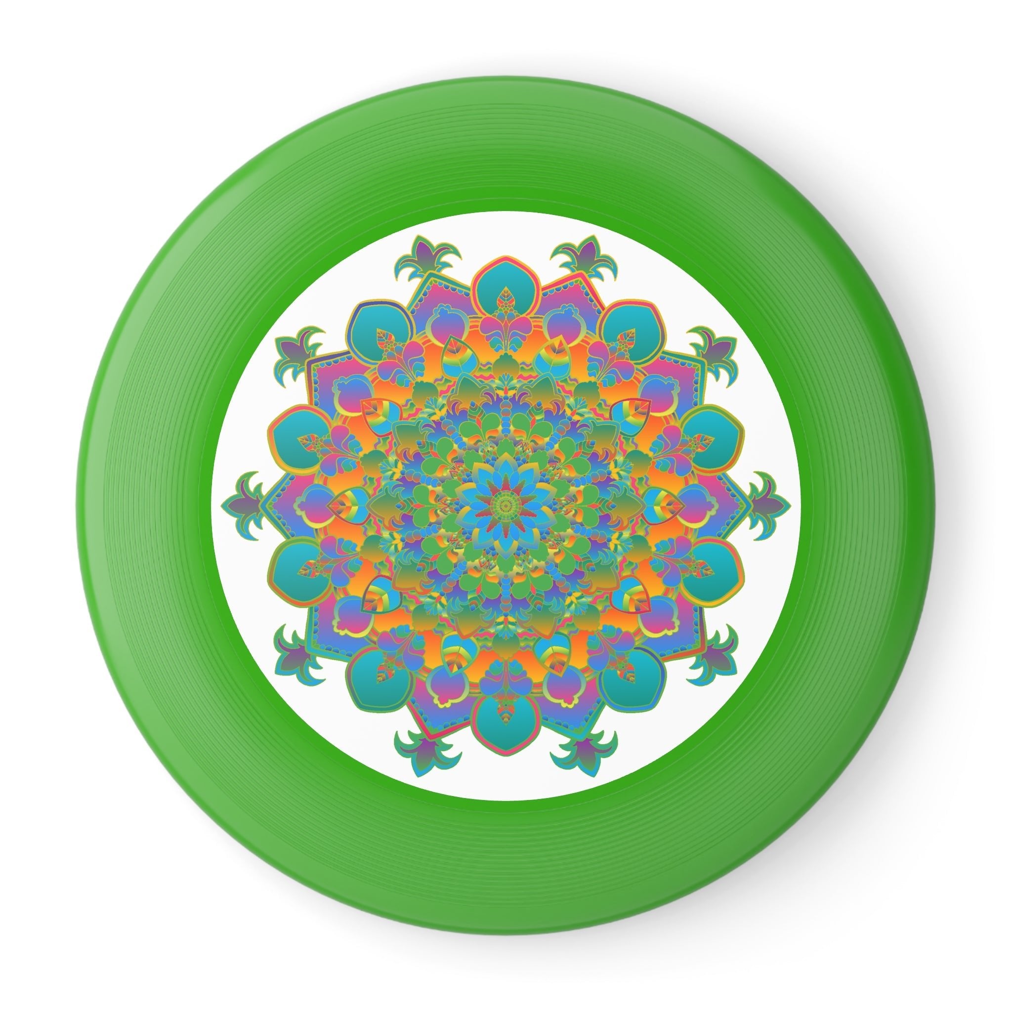 Rainbow Mandala Frisbee: Psychedelic Fun Accessories - Blululi