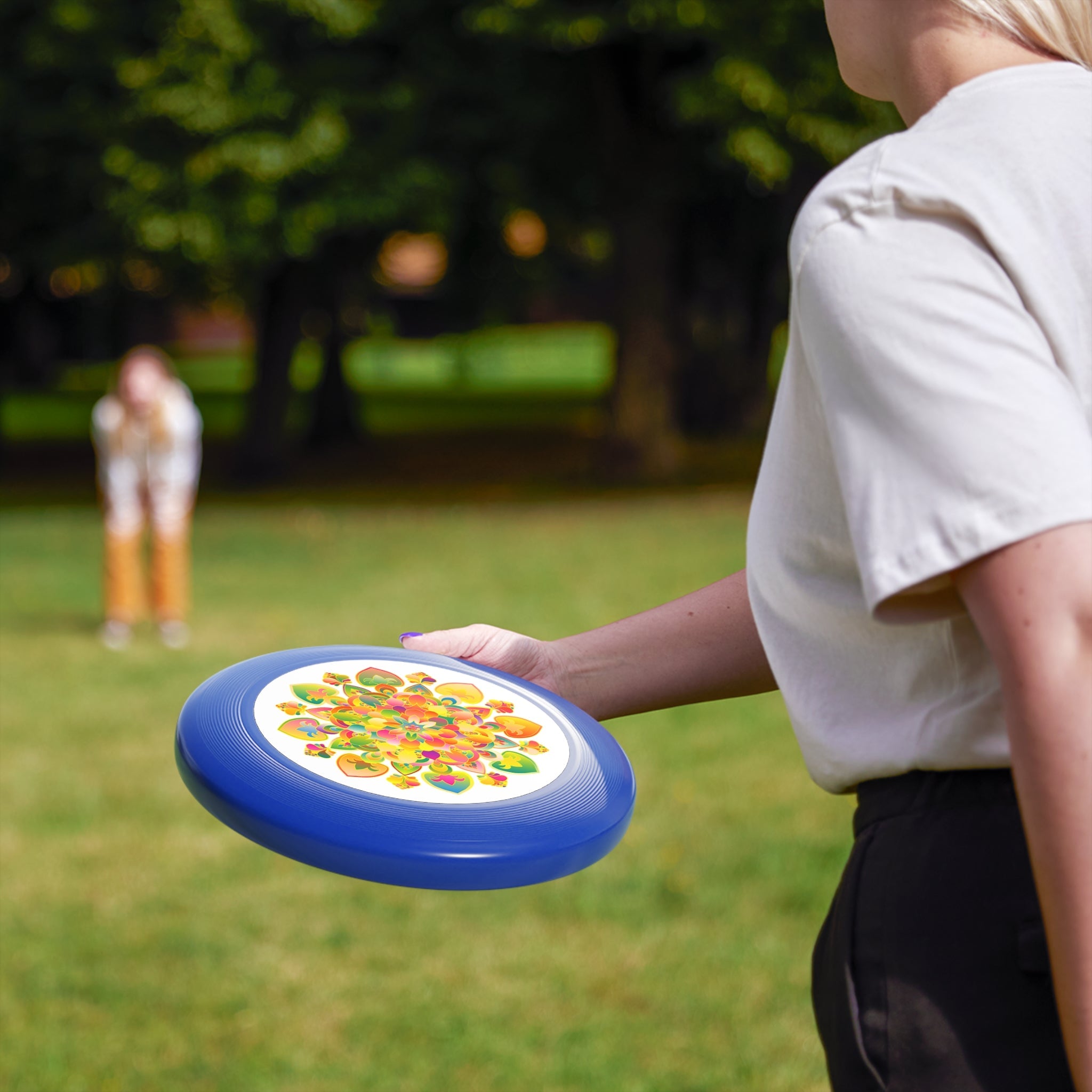 Rainbow Mandala Frisbee: Psychedelic Fun Accessories - Blululi